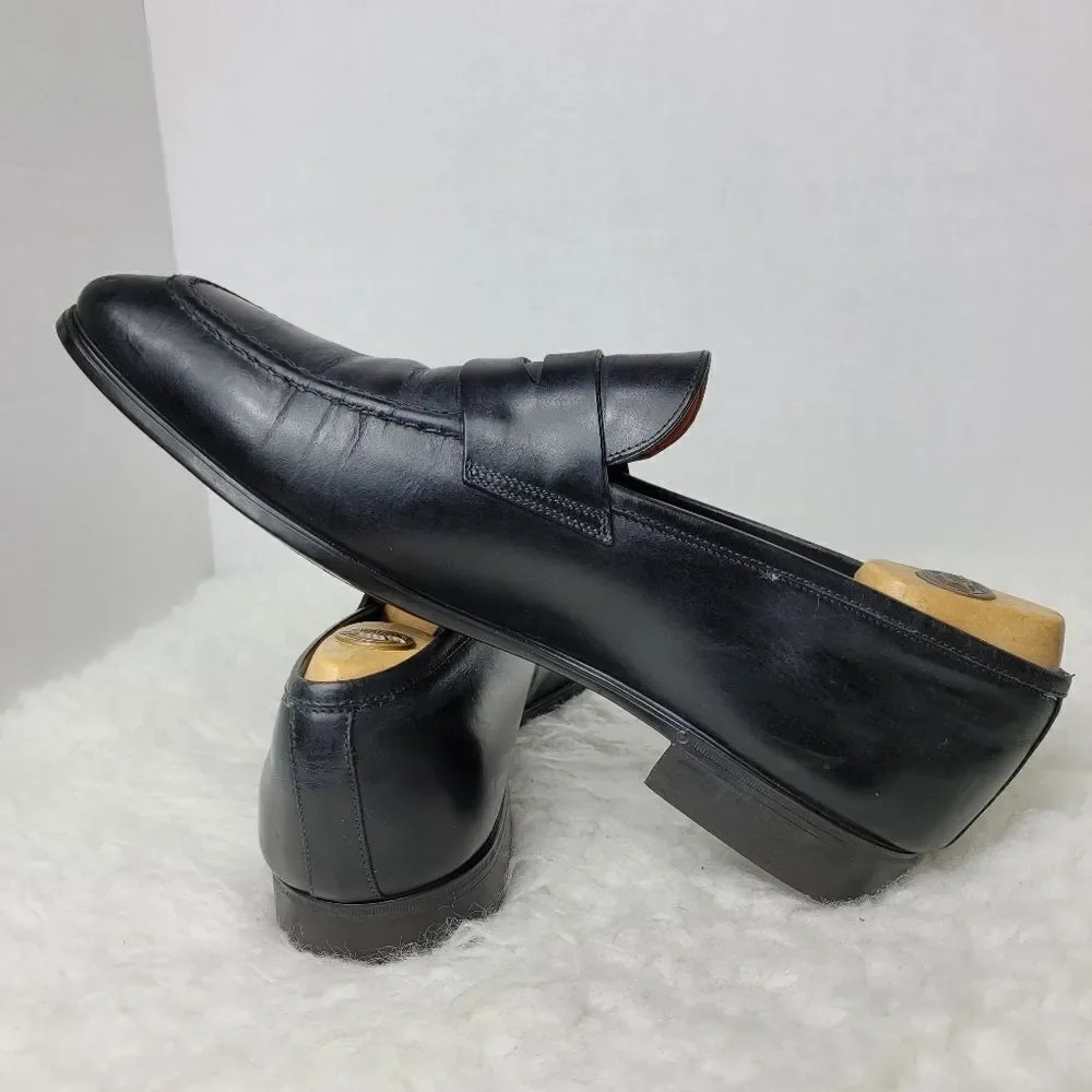 Santoni  Gavin Shoes Mens Size 9 Black Penny Loafer Slip On Italy Made Upper